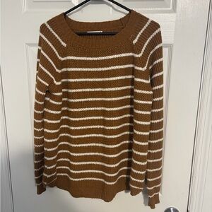Staccato Brown and White Striped Sweater